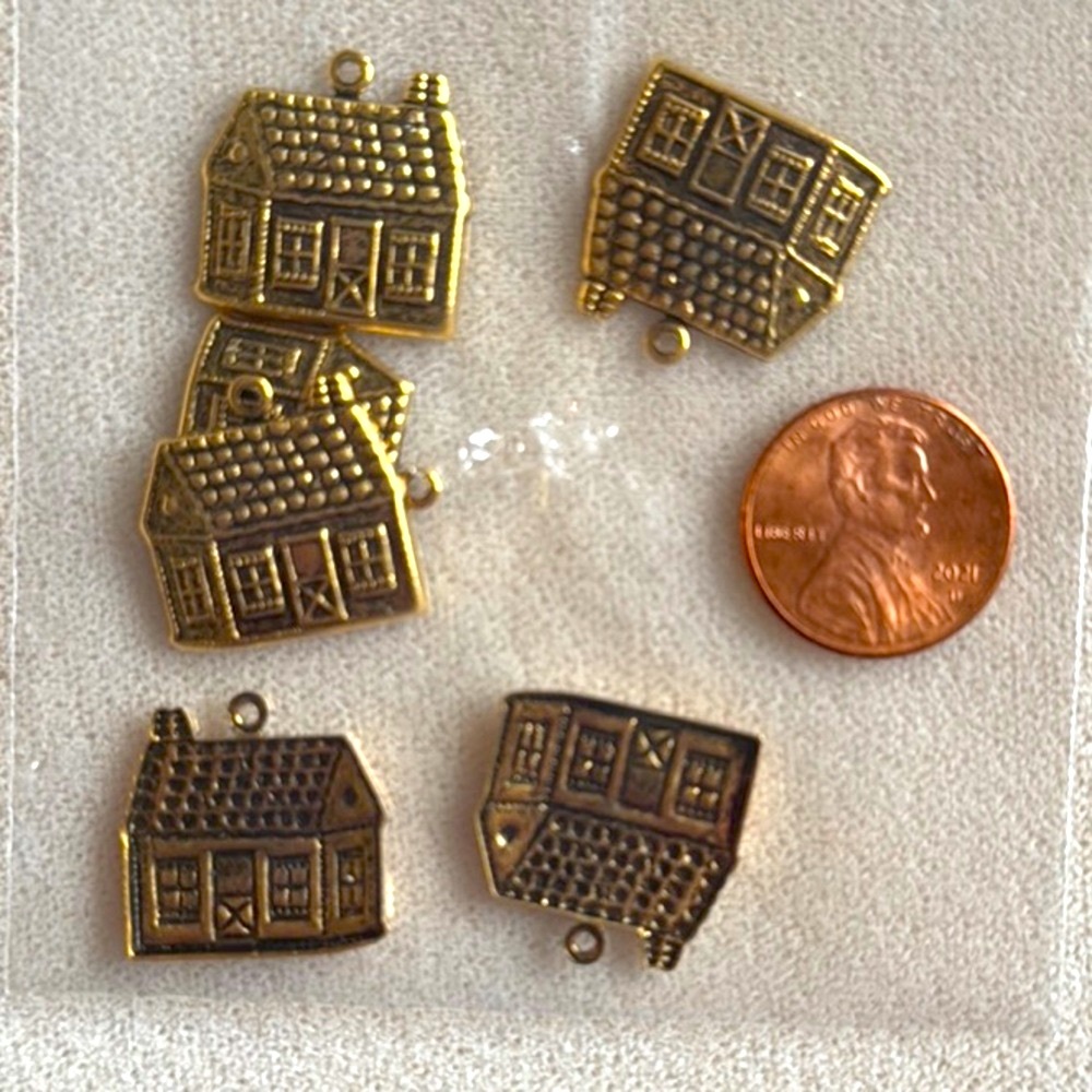 Antiqued Gold Toned Holiday Charms Collection - Picture 2 of 5
